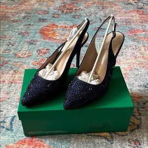 Lauren Lorraine Navy Beaded Heels